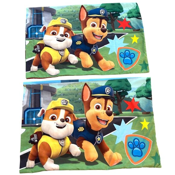 Kid 3 Piece Set Paw Patrol Nickelodeon Blue Twin Flat Sheet Pillowcases Bedding - Picture 2 of 12